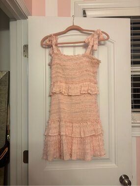 Women's Pink Ruffle Mini Dress - Casual Summer Style